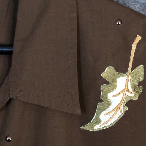 Blouse Tank Set Womens XL Las Olas Brown Ivory Fall Leaves Earth Tones Boho - Picture 9 of 16